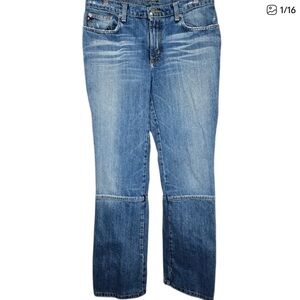 Polo Ralph Lauren‎ Vintage Back Slit Boot Cut Jeans Distressed Size 10